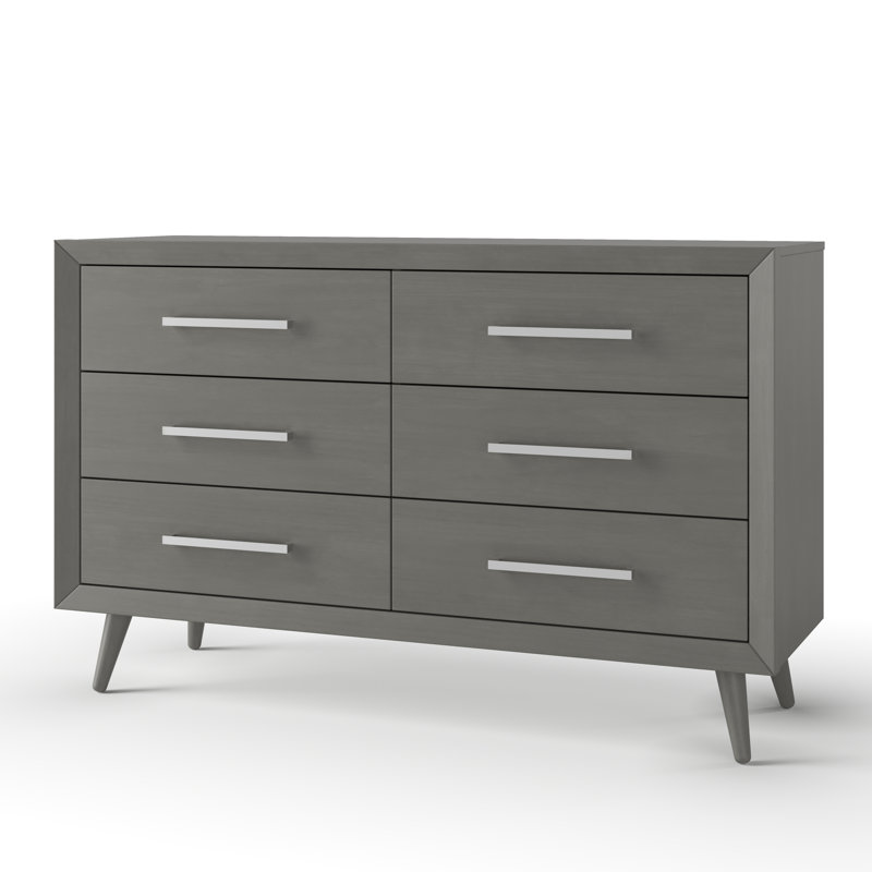 Commode double 6 tiroirs Cranbrook, gris