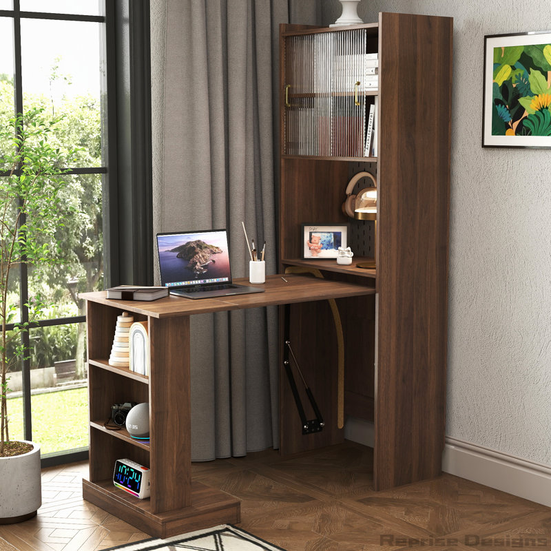 Bureau d'ordinateur pliant avec rangement