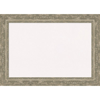Filigree Silver Framed Corkboard, White Cork Bulletin Board, Organization Board, Pin Board