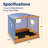 58x48in Wood Sandbox with Detachable UV-Blocking Canopy & Ventilation Windows