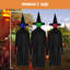 Décoration de sorcière noire 5,25 pi d'Halloween avec tête DEL à changement de couleur, sons effrayants, décor de cour intérieure / extérieure debout