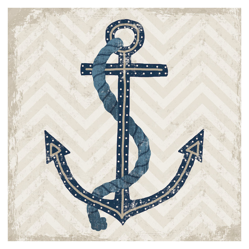 « nautique anchor », impression sur toile, H 37 po x l 37 po x P 1,5 po
