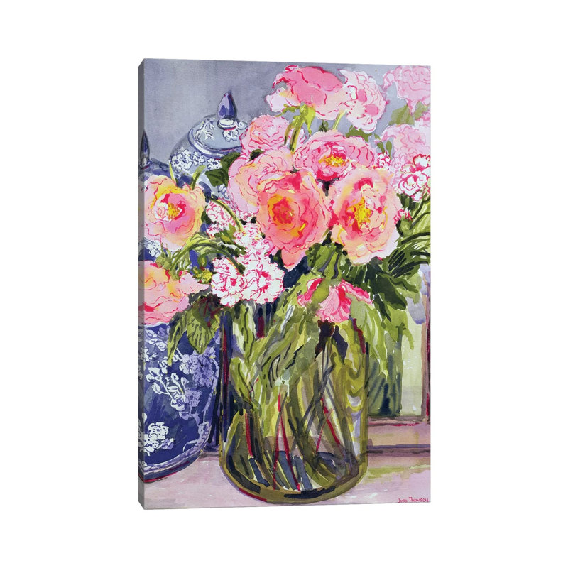 Still Life with Two Blue Ginger Jars 1 Piece Wrapped Canvas Painting, 66.04 cm H x 45.72 cm W x 3.175 cm D