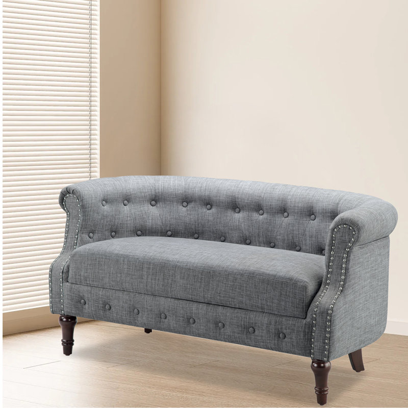 Causeuse de salon en lin Charlton Home®., Gris