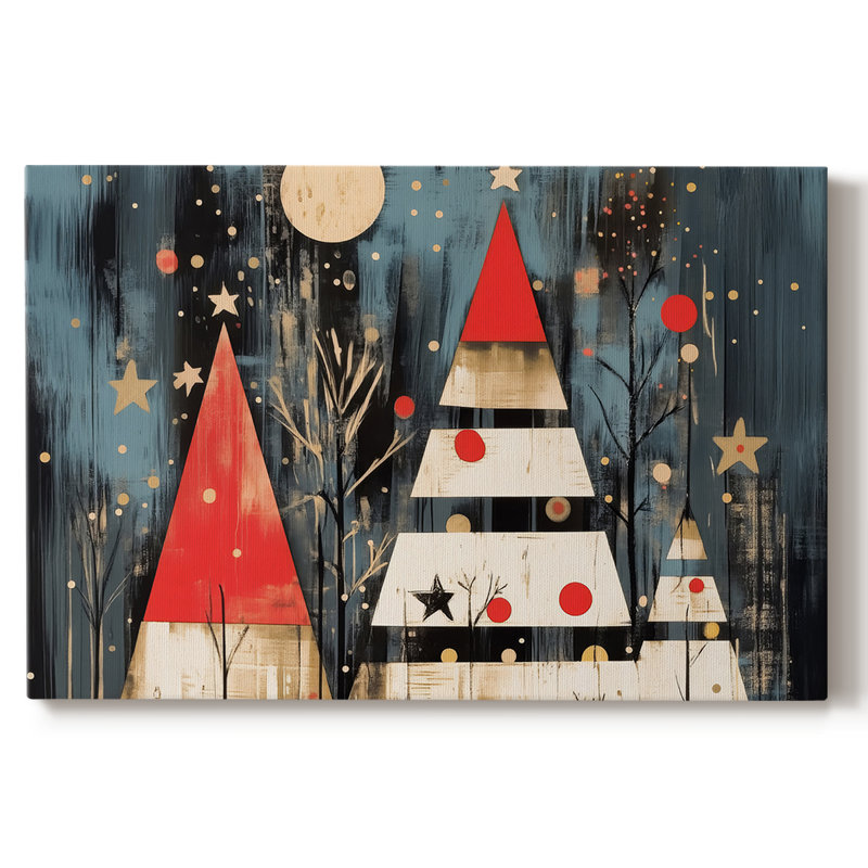 Art de Noël des Fêtes de Noël III - Toile tendue avec châssis - C III, H 40 po x l 60 po