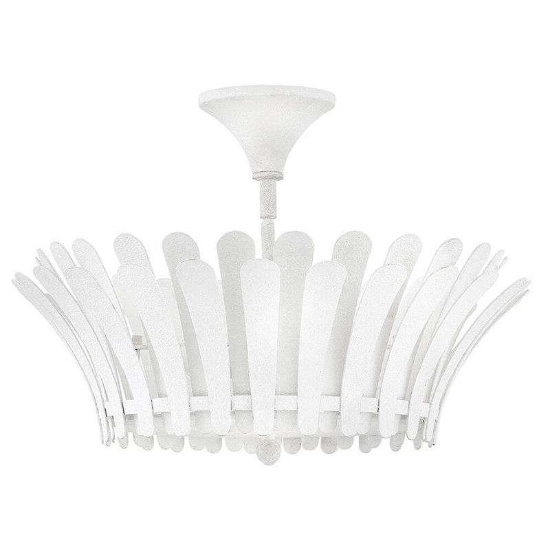 Hinkley Reina Three Light Semi-Flush Mount Ceiling Fixture, Textured Plaster