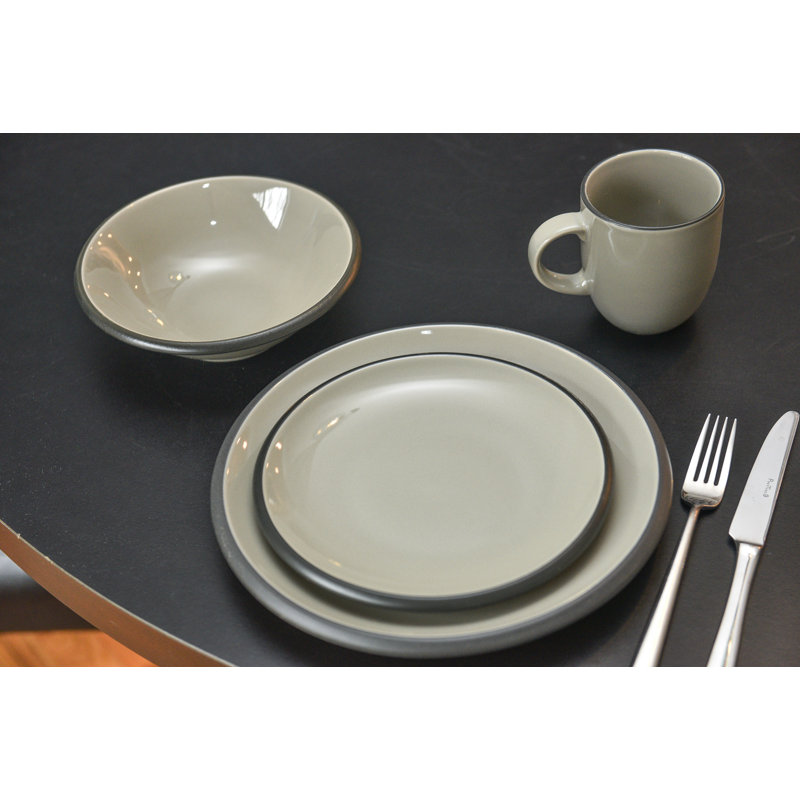 Service de table 16 pièces, service pour 4 Anabrenda, Gris