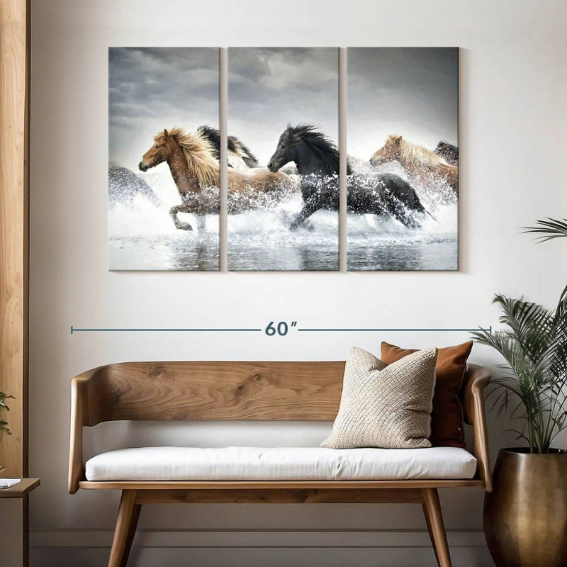 Horse Run III, 32" H x 50" W