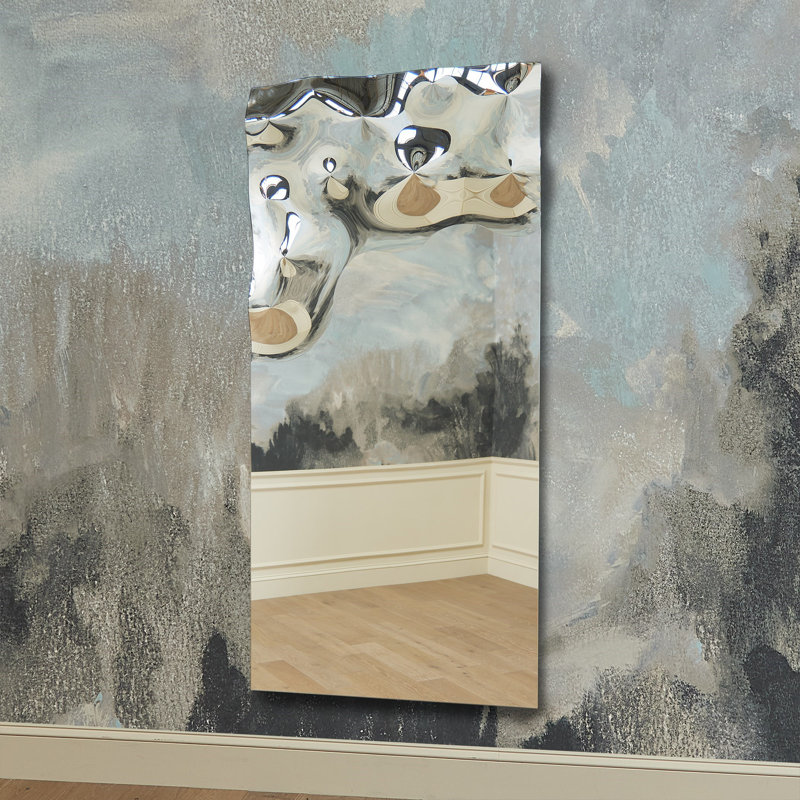 Asymmetrical Ripple Rectangle Mirror