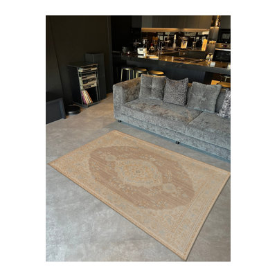 Tapis beige tissé traditionnel Mosso