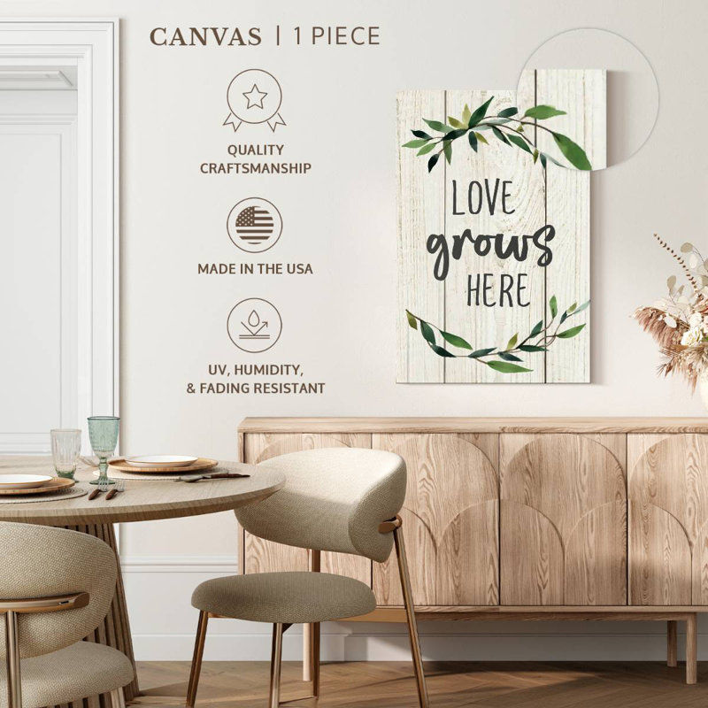 Plaque murale Kema Love Grows Here II, H 39 po x l 26 po