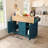55.7" Kitchen Island with Dual Drop Leaf + Power Outlet-830160159