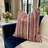 Berry Crush Striped Linen Reversible Throw Pillow-89559256