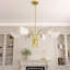 Mikaylynn 6-Light Dimmable Modern Chandelier with White Half-Moon Shades