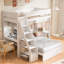  Lit superposé simple au-dessus de double avec bureau intégré, port USB et tablettes, blanc-1835261913