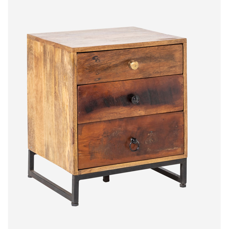 Guion 48cm W Solid + Manufactured Wood Bedside Table