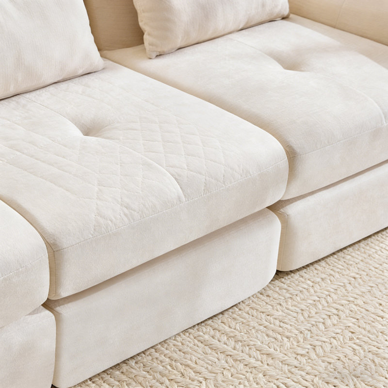 Boneless Modular Sectional Sofa – Cloud-Like Convertible Folding Couch with Cushioned Seats for Living Room & Bedroom, White
