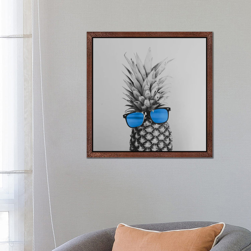 Mr. Pineapple II by Chelsea Victoria - Print on Canvas, 66.04 cm H x 66.04 cm W, Brown Floater Framed