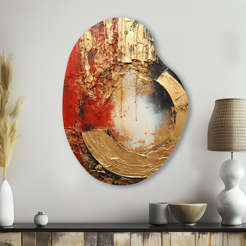 «Elkins - Abstract Spirals», impression murale asymétrique en métal, H 38 po x l 28 po