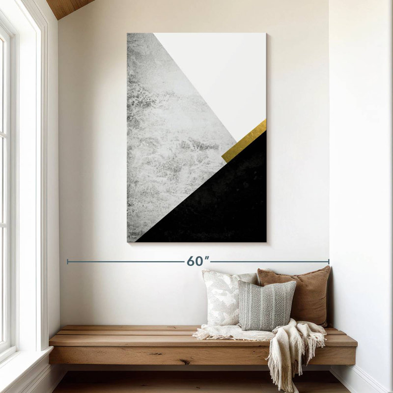 Avery, noir, gris, or, montagnes I, H 48 po x l 32 po