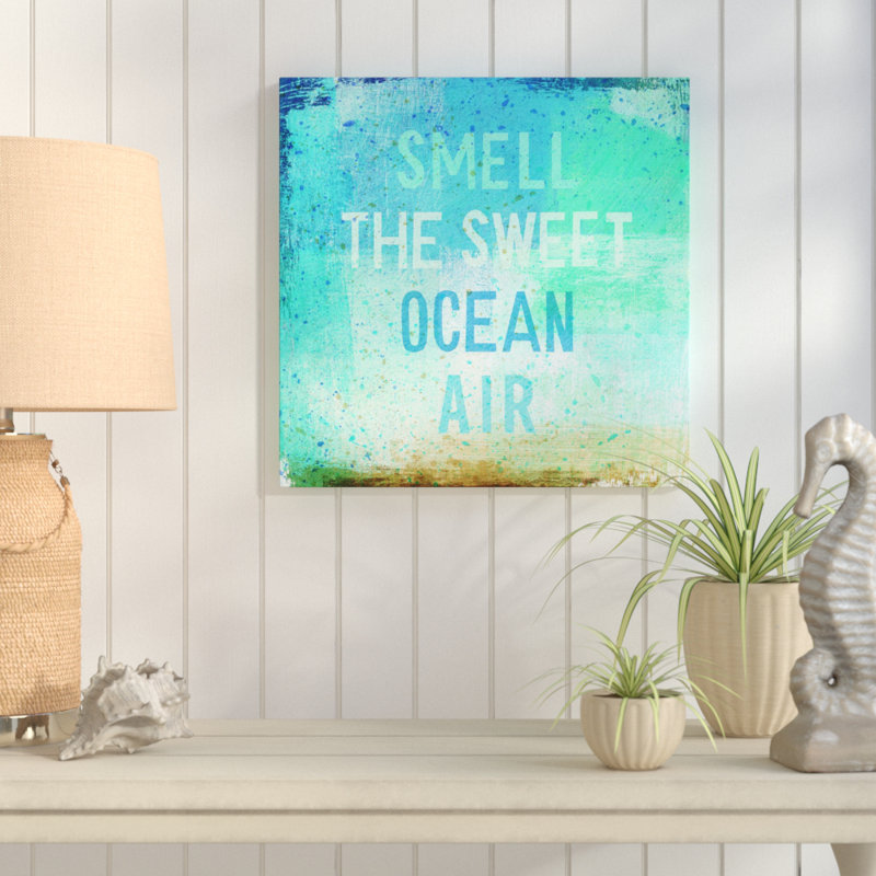 «Beachscape Abstract II», art textuel, H 25,5 po x l 25,5 po x P 1 po, Cadre blanc