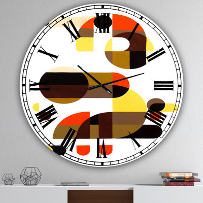 In and Out - Horloge murale Mid-Century surdimensionnée