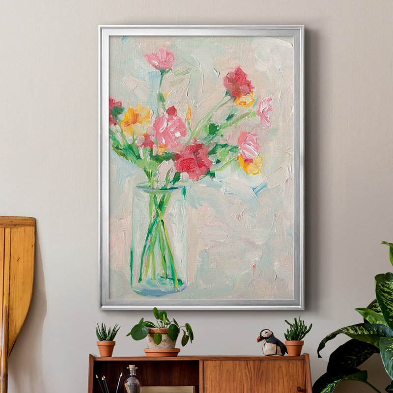Painterly Soft Bouquet I, reproduction encadrée de qualité supérieure - Prêt à être accroché-2848229, Argent