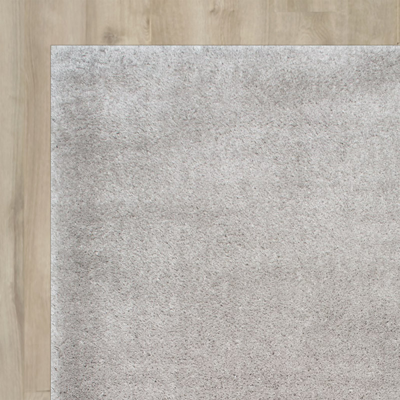 Tapis à poil long gris clair performance de style contemporain Andreanna, Tapis de couloir 2 pi 8 po x 8 pi