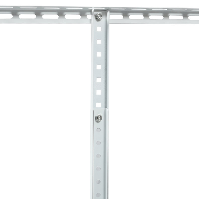 Support de rangement de garage en métal robuste de 2 x 8 pi, blanc, capacité de support de 400 lb, hauteur de 22 à 40 pouces modifiables, espace de plafond récupéré blanc supportant un poids de 450 lb, plancher réglable et transparent pour