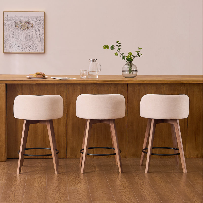 Tabourets de bar 26 po avec chenille, Brun, 3