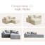 Canapé-lit modulaire à 3 places compressé gris confortable pour le salon, canapé avec style minimaliste moderne utilisant une éponge à haute densité 33D-835067210-835067223-835067222