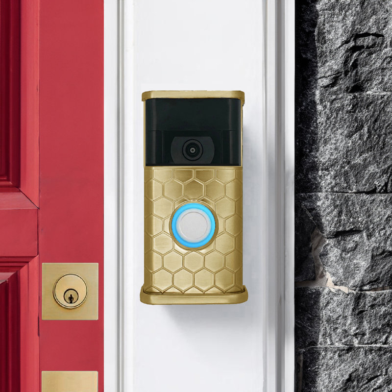 Housse de sonnette Honeycomb (compatible avec Ring 2nd Gen), Laiton satiné