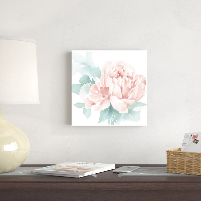 Poétique en fleurs I rose, H 12 po x l 12 po x P 1,25 po