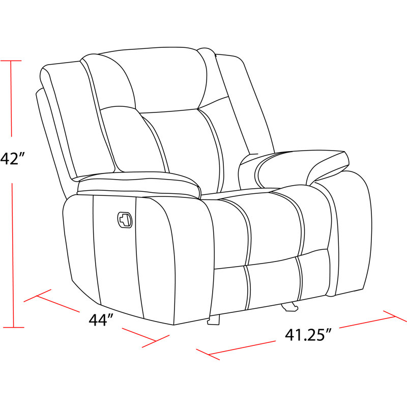 Brana 41.25" Wide Manual Glider Standard Recliner