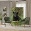 72" Blue And Green Canvas Folding Three Panel Screen Room Divider