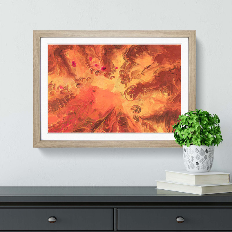 What in the World in Abstract - Picture Frame Graphic Art Print, Oak, 40cm H x 60cm W x 2cm D