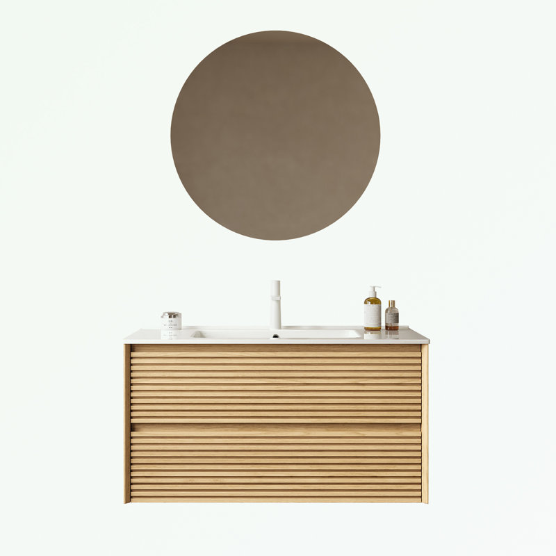 Armoire de rangement murale flottante pour salle de bain avec tiroirs