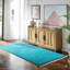 Tapis vert en laine noué à la main à motif géométrique vert émeraude-124206496