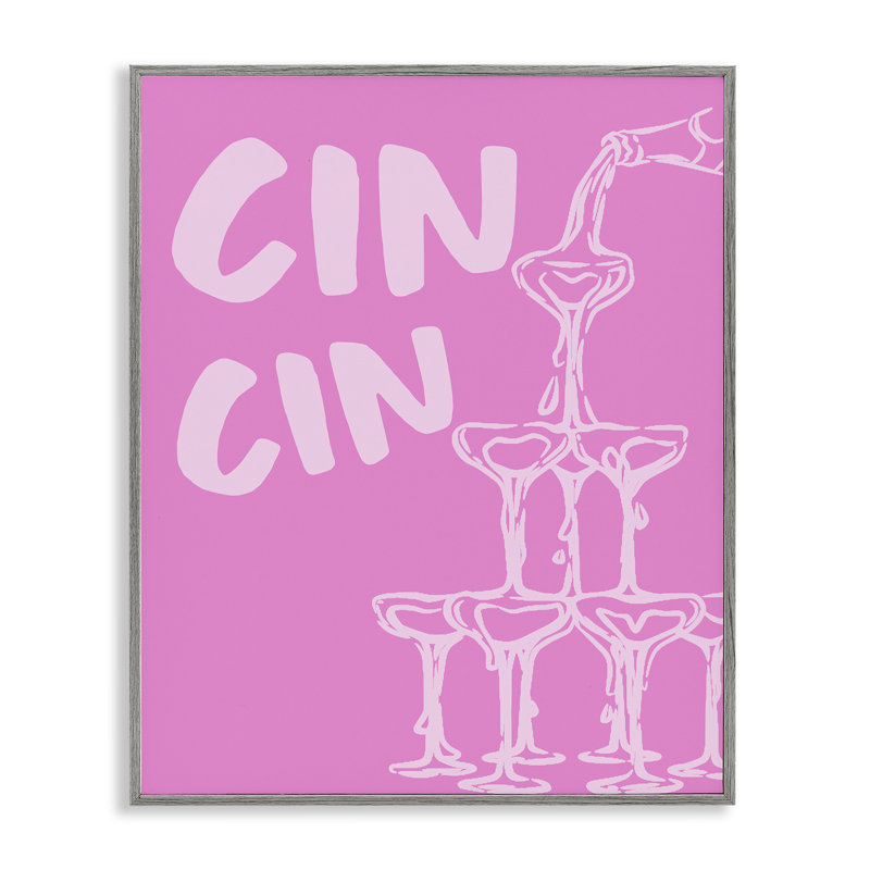 Giclée encadrée de la tour de champagne rose, design par House of Lulu, Estampe numérique Farmhouse, H 14 po x l 11 po