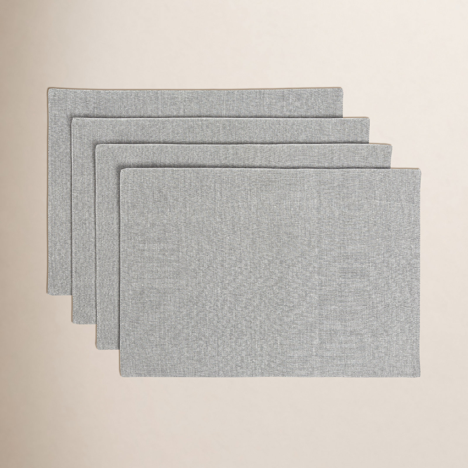 Woven Chambray Cotton Placemat, Gray