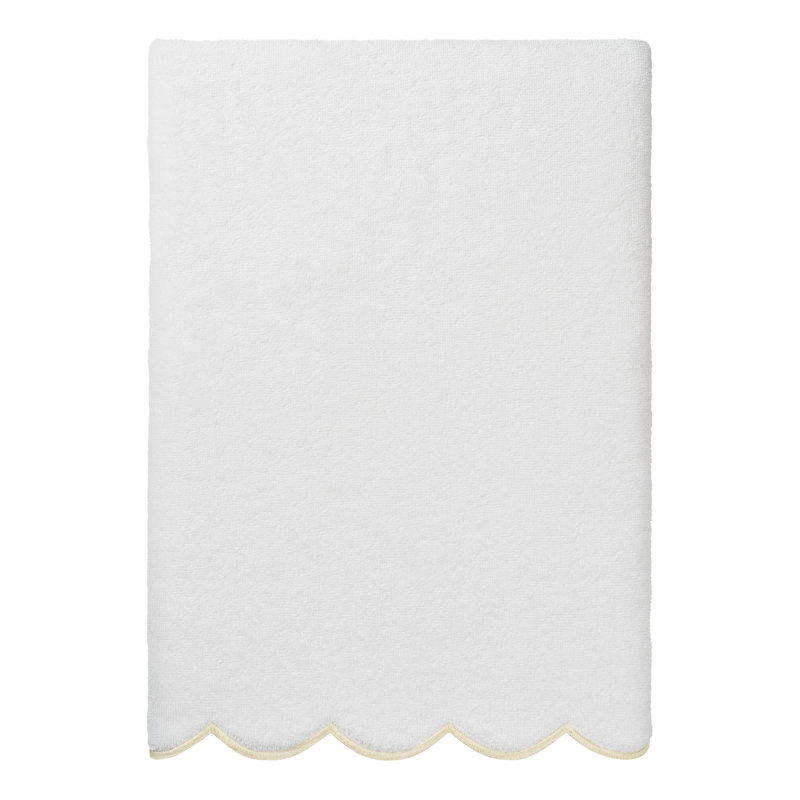  Serviette de bain 100% coton ADORNIA, Blanc / beige, Serviette de bain - 1 paquet