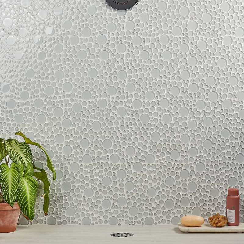 Loft Spa 12x12 Circles Polished Glass Mosaic Tile