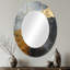 Minimalisme chrome doré et poteries noires I - décor de miroir mural ovale doré-1842847428