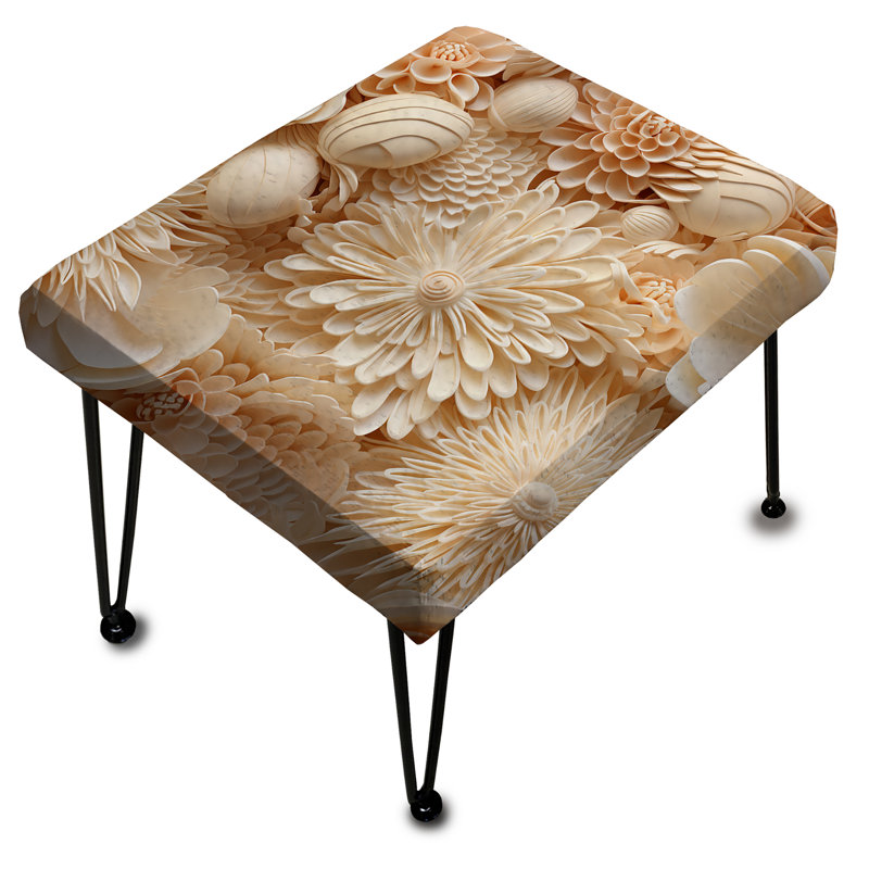 Seashell - motif tropical en dentelle - repose-pieds rectangulaire tropical
