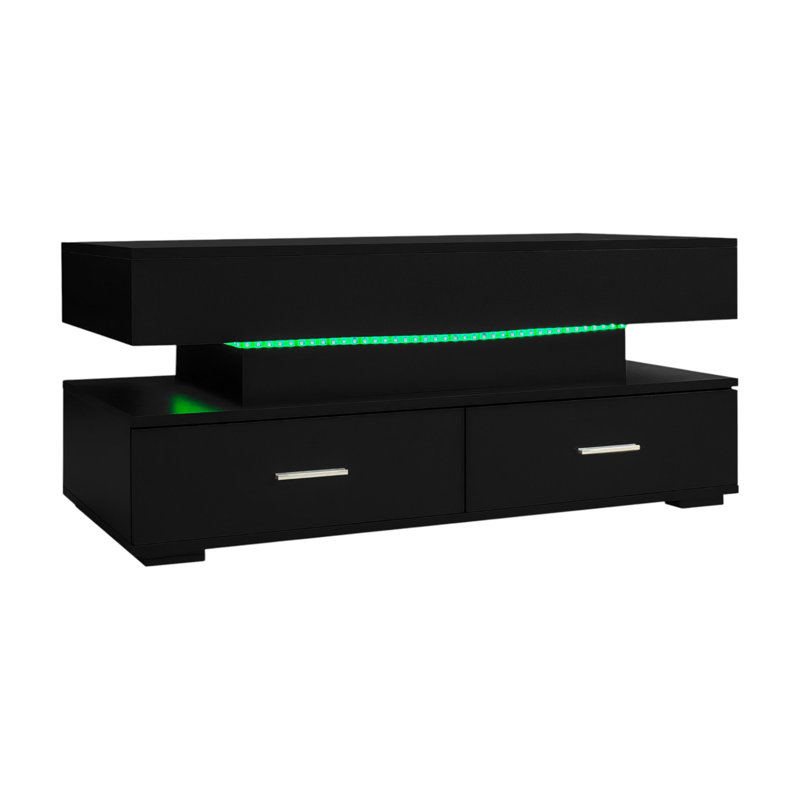 Davanie Solid Coffee Table with Storage, Black