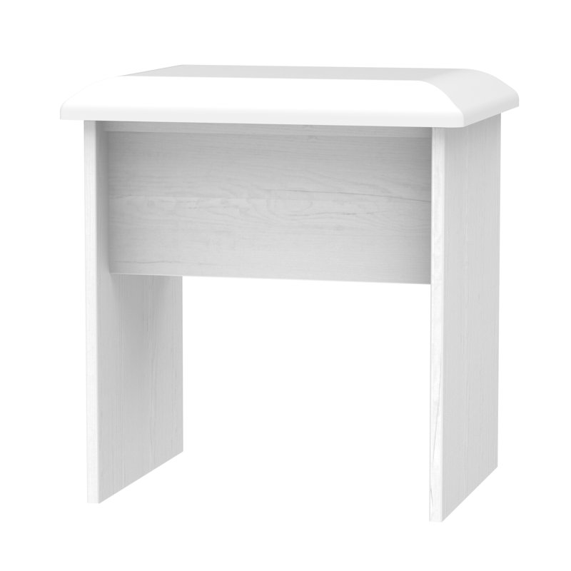 Fully Assembled Hawthorn Dressing Table Stool, Signature White/White