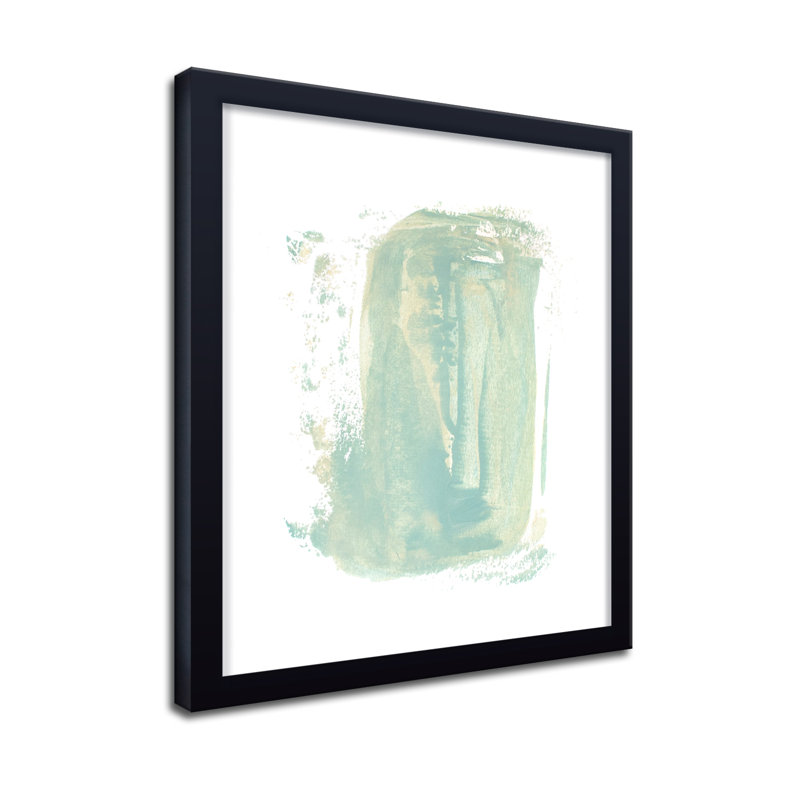 'Sea Green Wave' Framed Print Wall Art, 16" H x 12" W x 1.125" D, Black, Framed Print