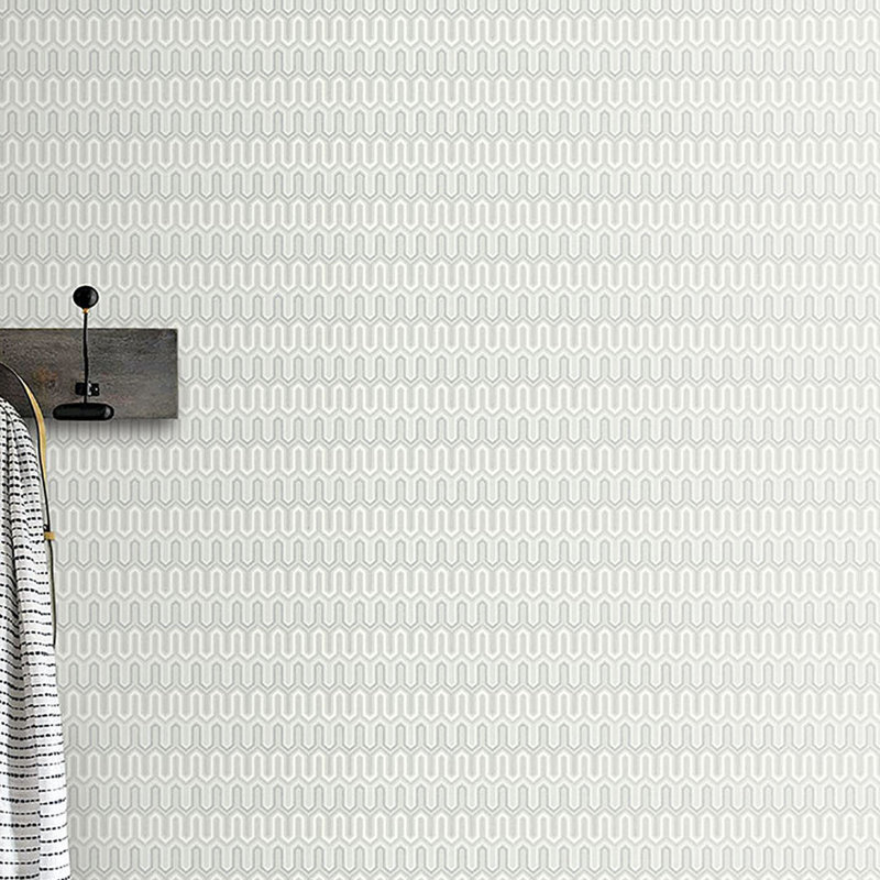 Geometrix 10m x 52.8cm Satin Wallpaper Roll, Grey
