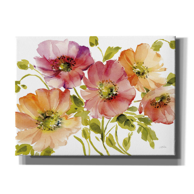«Autumn Poppies» par Katrina Pete, art mural sur toile, H 40 po x l 54 po x P 1,5 po