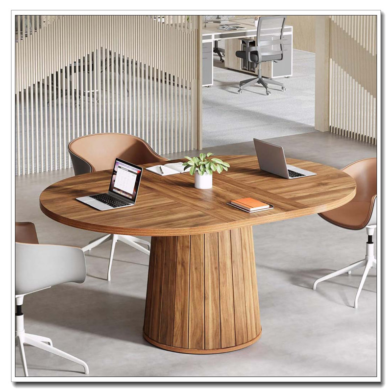 Table de conférence ovale en bois